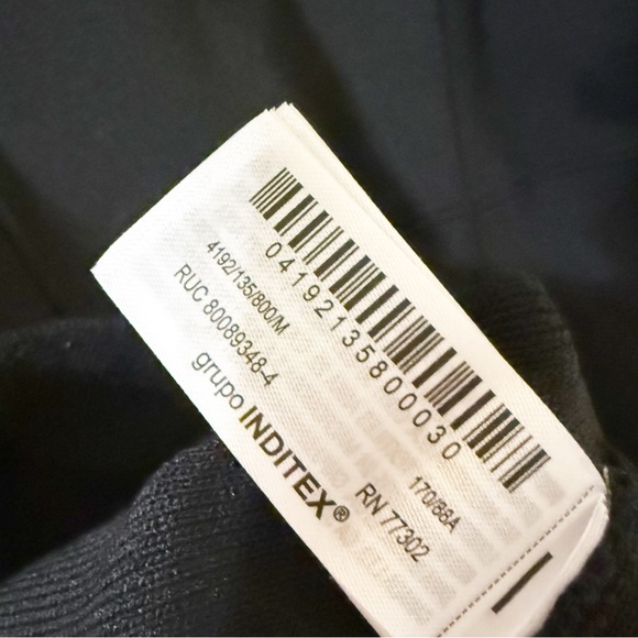 Zara Fitted Long Black Open Waist Long Sleeve Cardigan Sweater Top 4192/135/800 - Picture 8 of 8